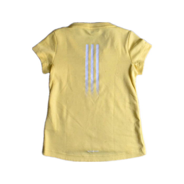 A Yellow Short Sleeve T Shirts from Adidas in size 7Y for girl. (Back View)