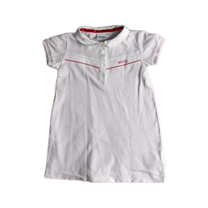 A White Short Sleeve Dresses from Boss in size 3T for girl. (Front View)