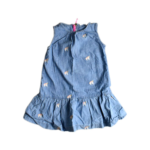 A Blue Sleeveless Dresses from Crewcuts in size 3T for girl. (Front View)