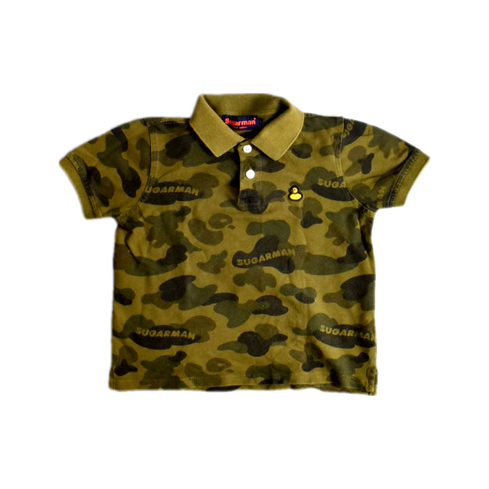 A Green Short Sleeve Polos from Sugarman in size 5T for boy. (Front View)