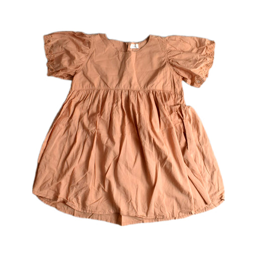A Peach Short Sleeve Dresses from Jamie Kay in size 7Y for girl. (Front View)