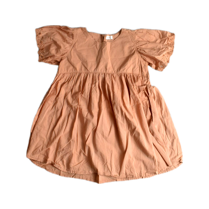A Peach Short Sleeve Dresses from Jamie Kay in size 7Y for girl. (Front View)