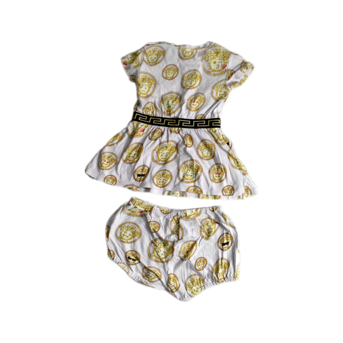 A White Shorts Sets from Young Versace in size 12-18M for girl. (Back View)