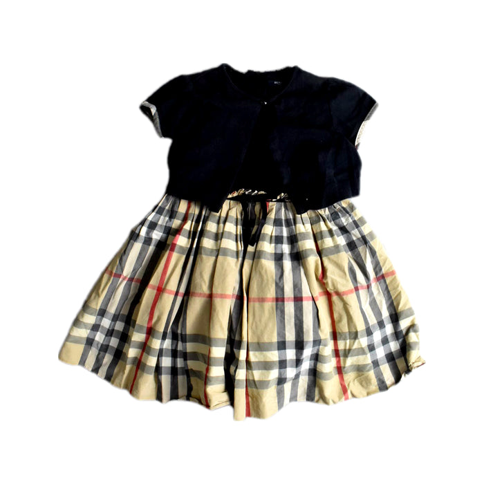 A Black Short Sleeve Dresses from Burberry in size 3T for girl. (Front View)