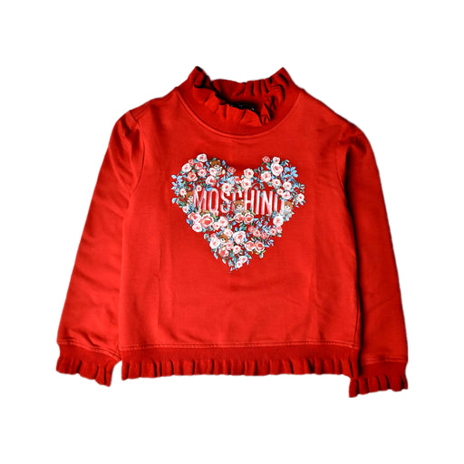 A Red Crewneck Sweatshirts from Moschino in size 6T for girl. (Front View)