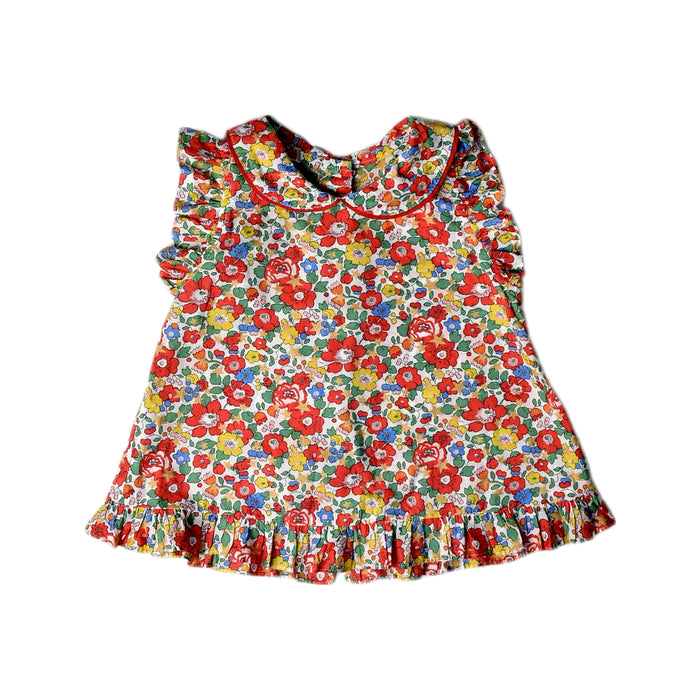 A Multicolour Sleeveless Dresses from Elizabeth Little in size 4T for girl. (Front View)