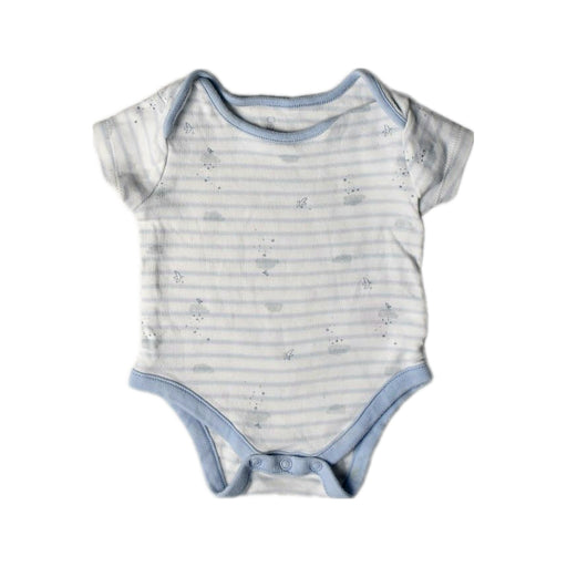A Blue Short Sleeve Bodysuits from Mothercare in size 0-3M for boy. (Front View)