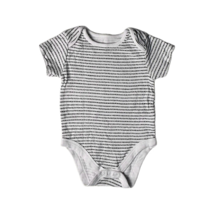 A White Short Sleeve Bodysuits from Mothercare in size 6-12M for boy. (Front View)