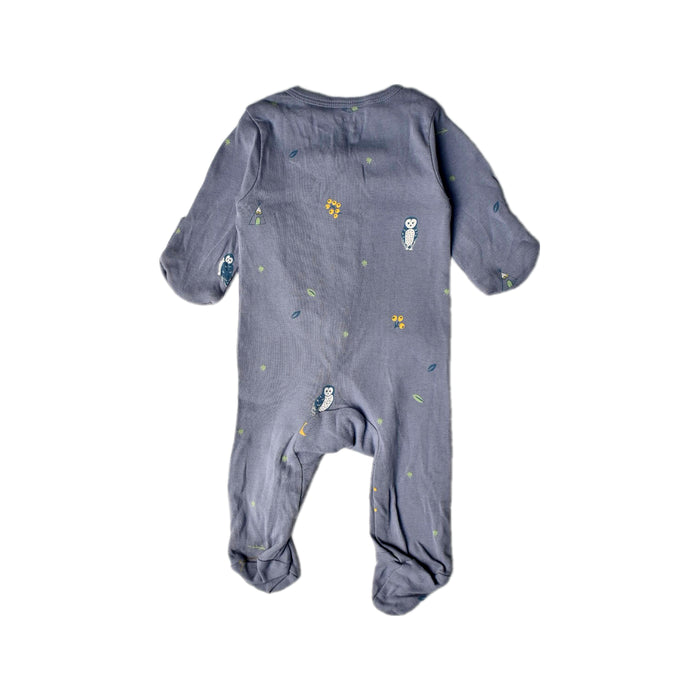 A Blue Onesies from Le Petit Society in size 0-3M for neutral. (Back View)