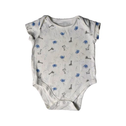 A White Short Sleeve Bodysuits from Mothercare in size 6-12M for boy. (Front View)