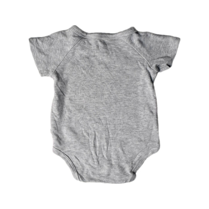 A Grey Short Sleeve Bodysuits from Mori in size 3-6M for neutral. (Back View)