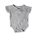 A Grey Short Sleeve Bodysuits from Mori in size 3-6M for neutral. (Front View)