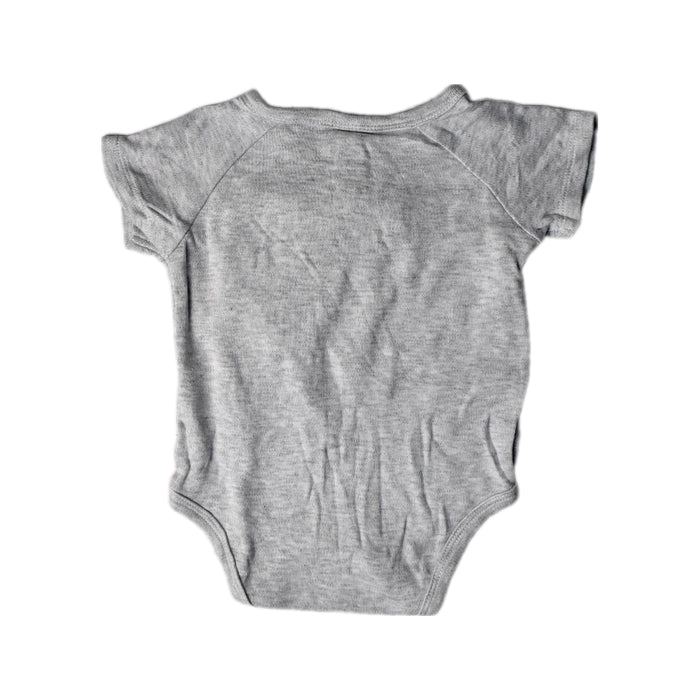 A Grey Short Sleeve Bodysuits from Mori in size 3-6M for neutral. (Back View)