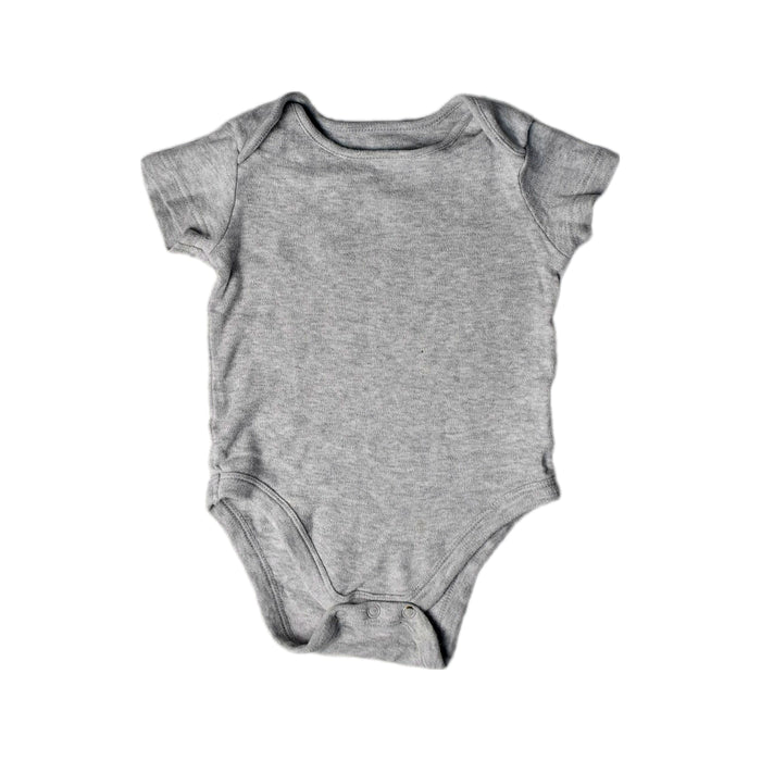 A Grey Short Sleeve Bodysuits from Mothercare in size 6-12M for neutral. (Front View)