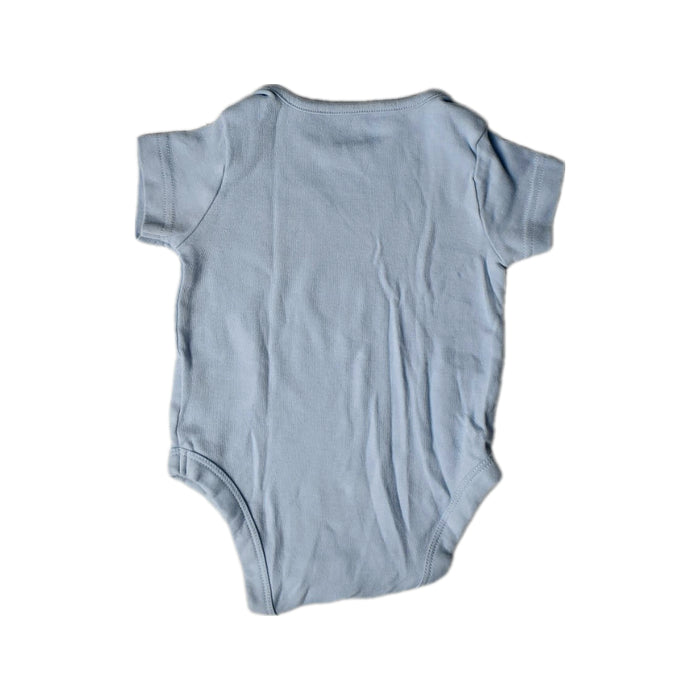 A Blue Short Sleeve Bodysuits from Mothercare in size 0-3M for boy. (Back View)