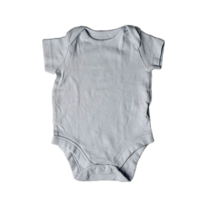 A Blue Short Sleeve Bodysuits from Mothercare in size 0-3M for boy. (Front View)