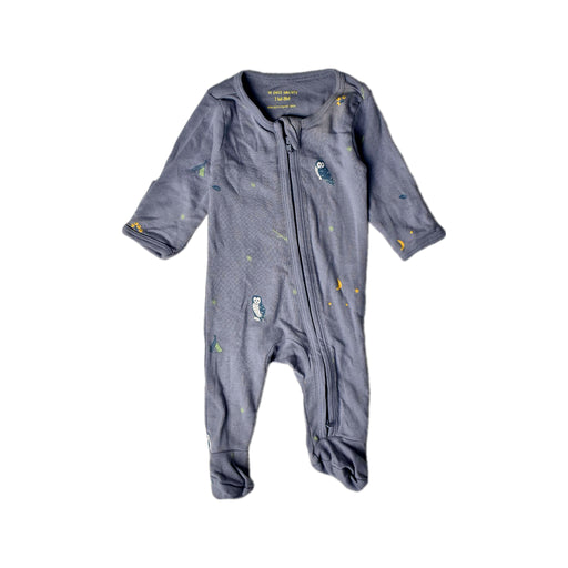 A Blue Onesies from Le Petit Society in size 0-3M for boy. (Front View)