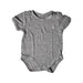 A Grey Short Sleeve Bodysuits from Raph and Remy in size 0-3M for neutral. (Front View)