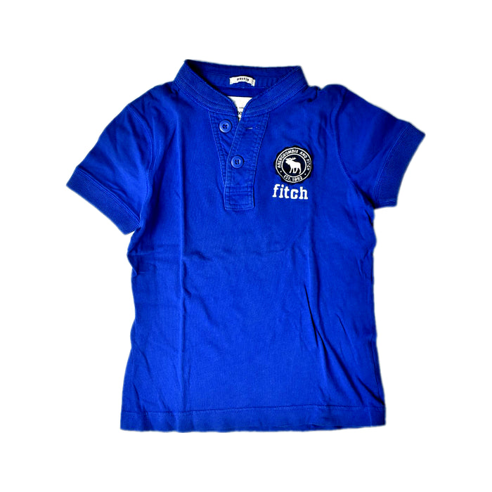 A Blue Short Sleeve Polos from Abercrombie & Fitch in size S for boy. (Front View)