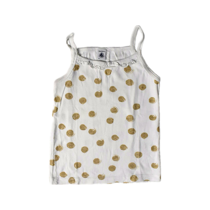 A White Sleeveless Tops from Petit Bateau in size 10Y for girl. (Front View)