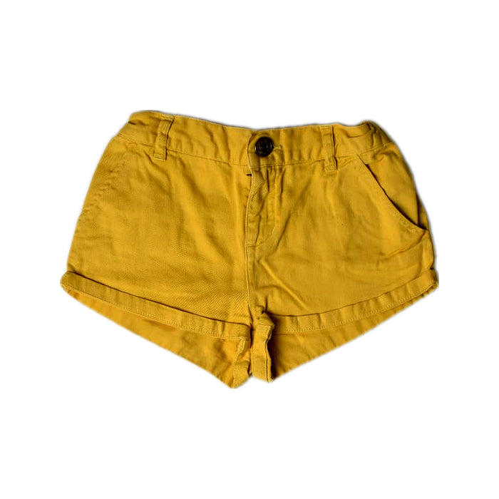 A Yellow Shorts from Bonton in size 10Y for girl. (Front View)