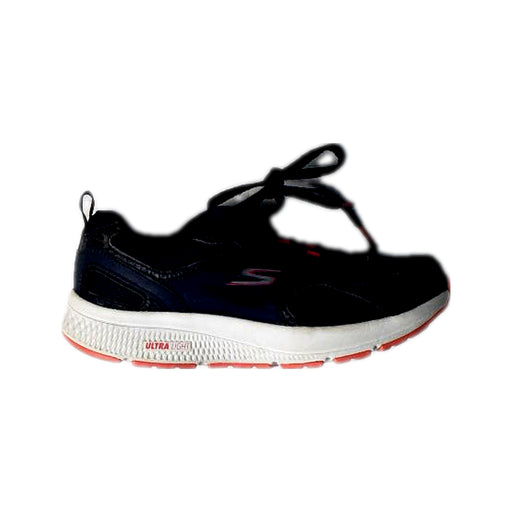 A Black Sneakers from Skechers in size 10Y for girl. (Front View)