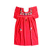 A Red Short Sleeve Dresses from BaeBeeBoo in size 6T for girl. (Front View)