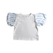 A White Short Sleeve Tops from Seed in size 5T for girl. (Front View)