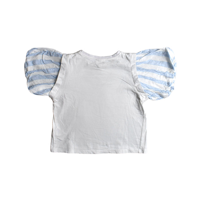A White Short Sleeve Tops from Seed in size 5T for girl. (Back View)