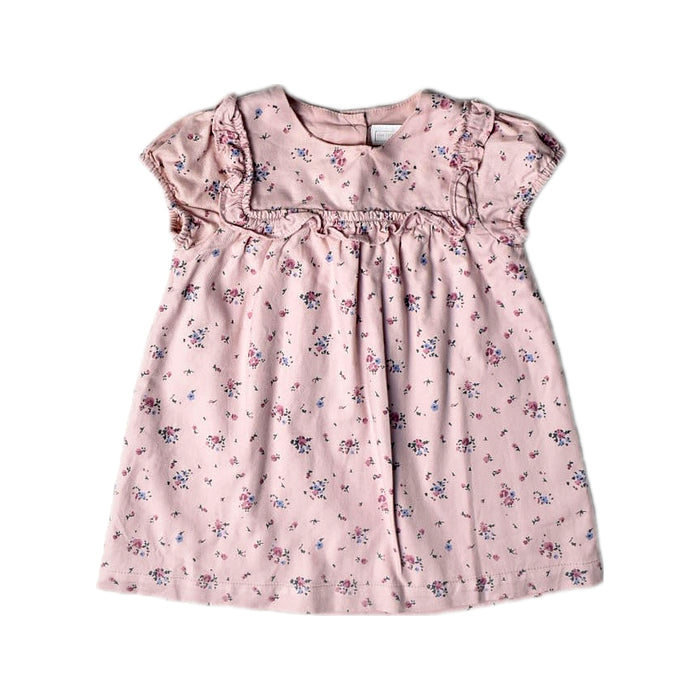 A Pink Short Sleeve Dresses from The Little White Company in size 3-6M for girl. (Front View)