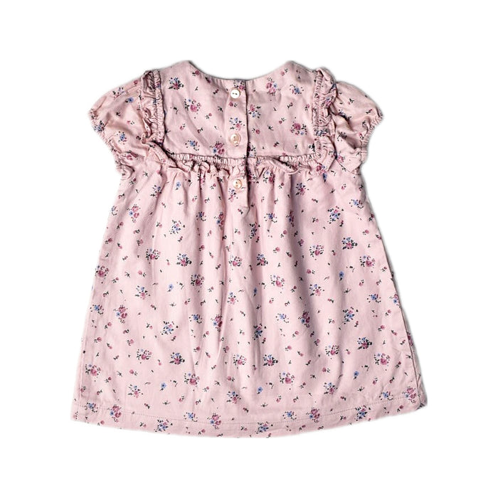 A Pink Short Sleeve Dresses from The Little White Company in size 3-6M for girl. (Back View)