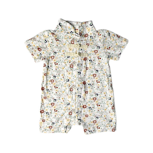 A White Short Sleeve Rompers from Little Kooma in size 0-3M for boy. (Front View)