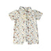 A White Short Sleeve Rompers from Little Kooma in size 0-3M for boy. (Front View)