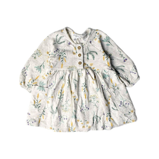 A Beige Long Sleeve Dresses from Purebaby in size 3-6M for girl. (Front View)