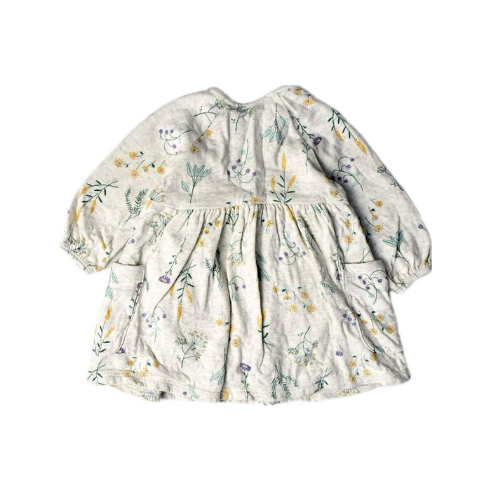 A Beige Long Sleeve Dresses from Purebaby in size 3-6M for girl. (Back View)