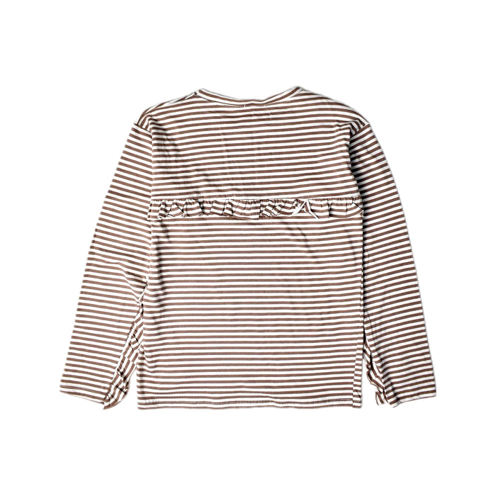 A White Long Sleeve T Shirts from Le Petit Coco in size 10Y for girl. (Back View)