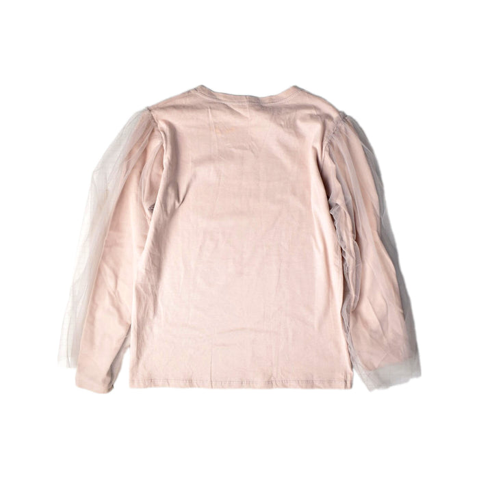A Pink Long Sleeve Tops from Le Petit Coco in size 12Y for girl. (Back View)