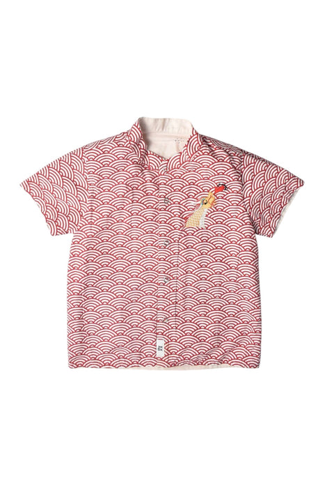 A Red Short Sleeve Tops from Maison Q in size 4T for boy. (Back View)