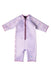 A Purple Wetsuits from Splash About in size 4T for girl. (Front View)