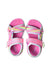 A Pink Sandals from Skechers in size 3T for girl. (Back View)