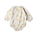 A White Long Sleeve Rompers from Nature Baby in size 3-6M for girl. (Back View)