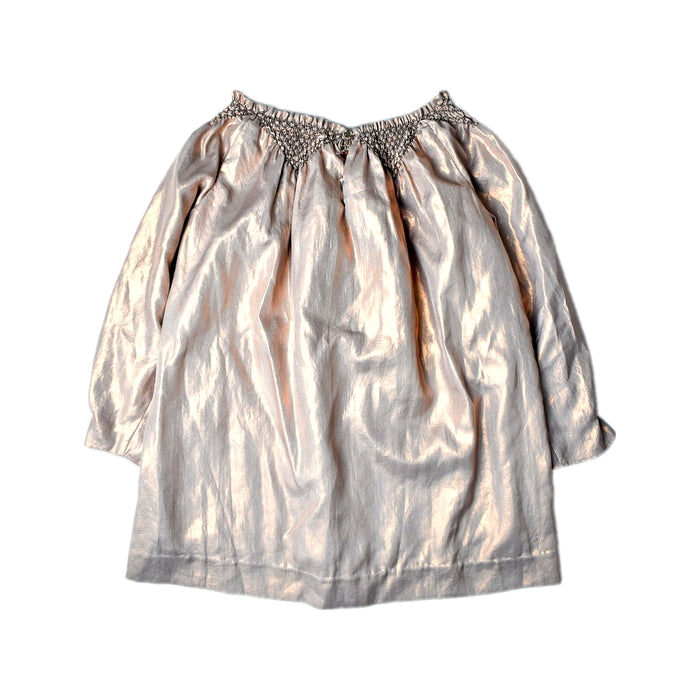 A Gold Long Sleeve Dresses from Bonpoint in size 6T for girl. (Back View)