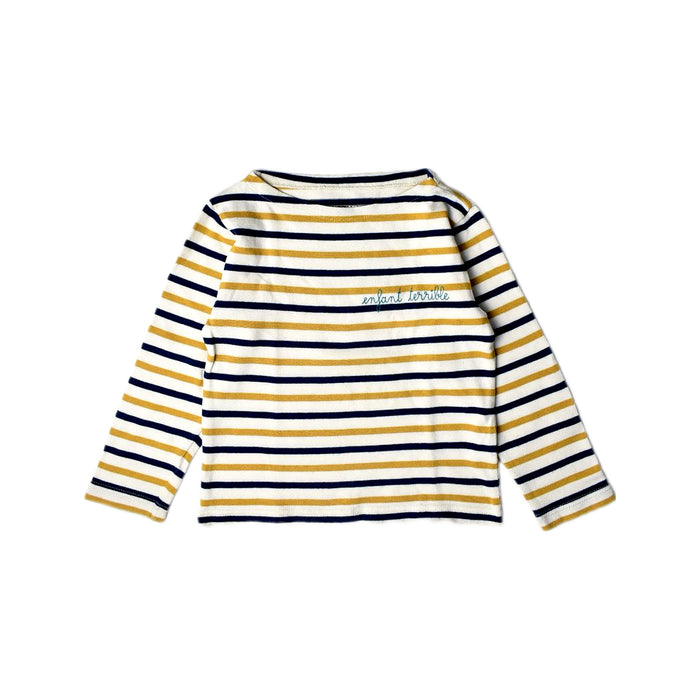 A White Long Sleeve Tops from Maison Labiche in size 4T for boy. (Front View)
