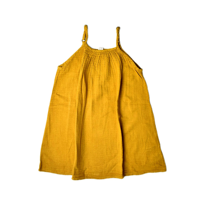 A Yellow Sleeveless Dresses from Numero 74 in size M for girl. (Front View)