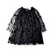 A Black Long Sleeve Dresses from Stella McCartney in size 4T for girl. (Front View)