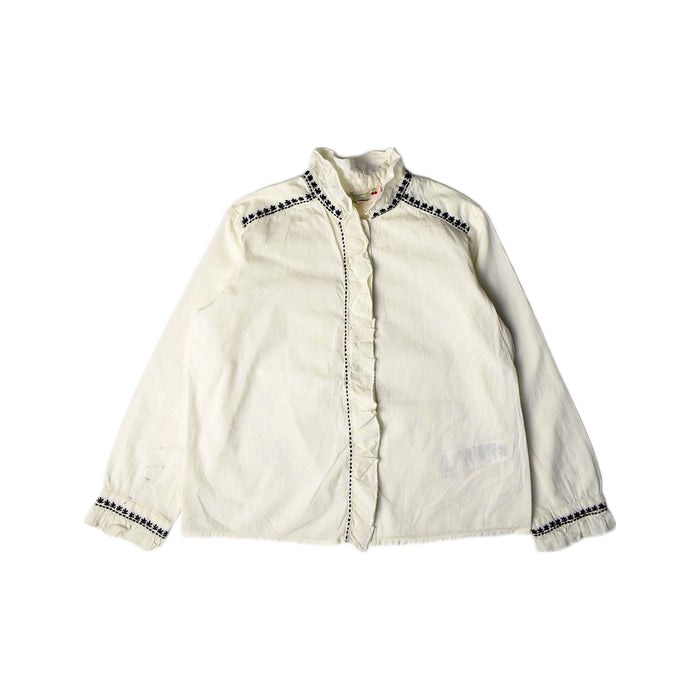 A White Long Sleeve Shirts from Bonpoint in size 6T for girl. (Front View)