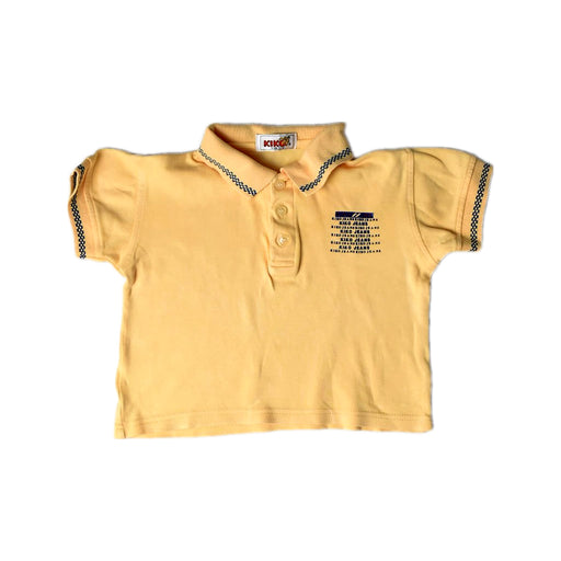 A Yellow Short Sleeve Polos from Kiko in size 12-18M for boy. (Front View)