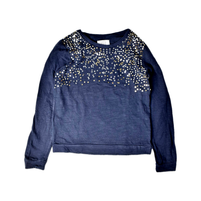 A Navy Long Sleeve Tops from Seed in size 11Y for girl. (Front View)