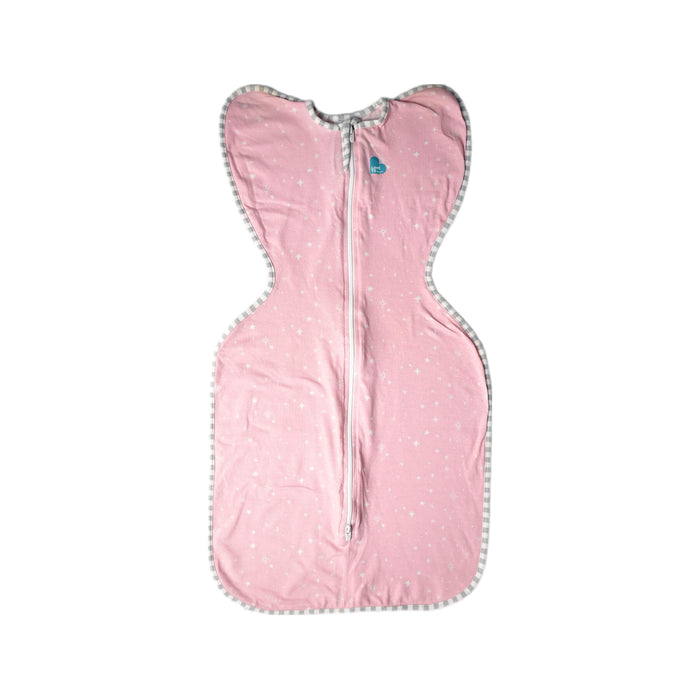 A Pink Swaddles from Love To Dream in size M for girl. (Front View)