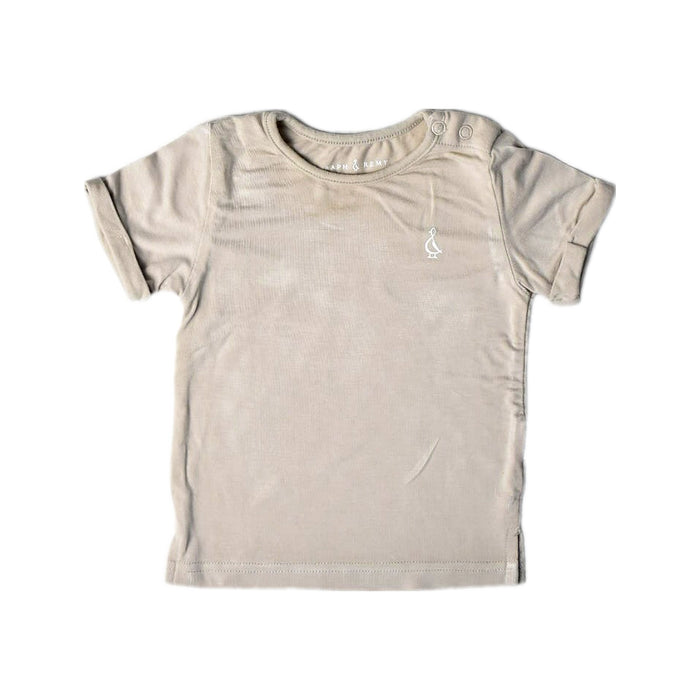 A Beige Short Sleeve T Shirts from Raph and Remy in size 3-6M for neutral. (Front View)